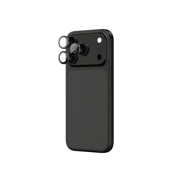 AMAZINGTHING Linsglas för iPhone 17 Pro / Pro Max med grå aluminiumram