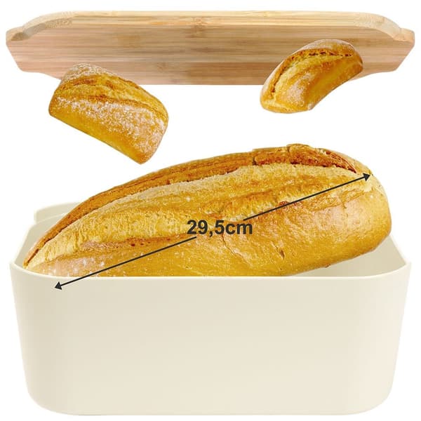 LEIPÄLAATIKKO BAMBU-LEVYLLÄ KERMA 259303