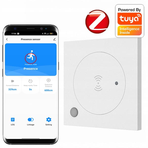 RTX Mikrobølgesensor ZigBee TUYA Smart 230V Vægtilstedeværelsessensor