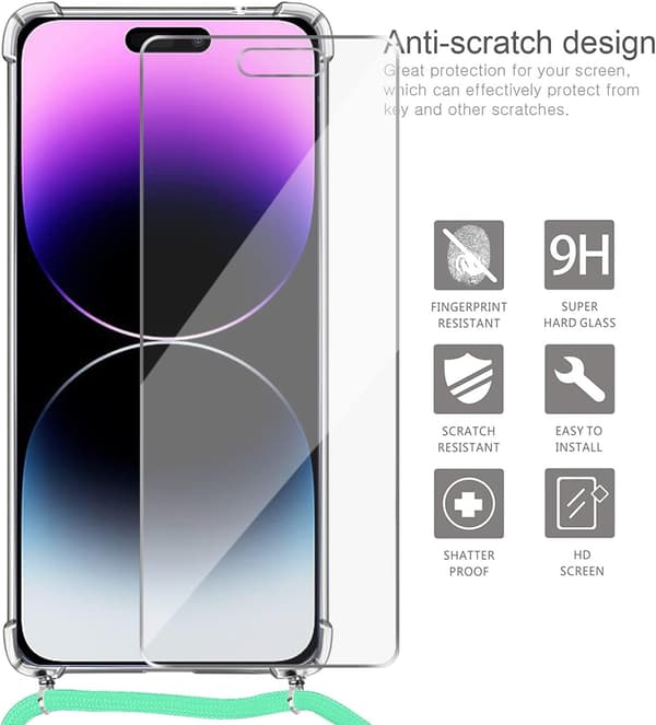 ETUI TIL IPHONE 14 PRO MAX 6,7' GLASSKÆRM LANYARD