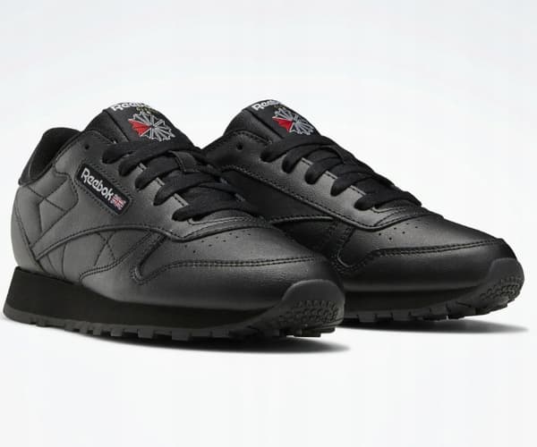 Reebok sorte ungdomslædersko logo 36.5 3J6G3* BAGGRUNDE
