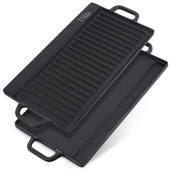 Dobbeltsidet støbejernsgrillplade CAST LINE 50,5x23,5 cm
