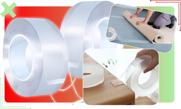 Dobbeltklæbende nano-tape 5M meter genanvendelig stærk 500cm montering