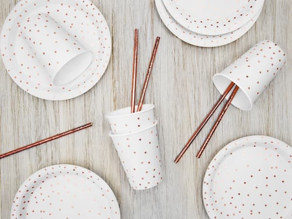 Dots-muggar, vita, 260 ml, 6 st.