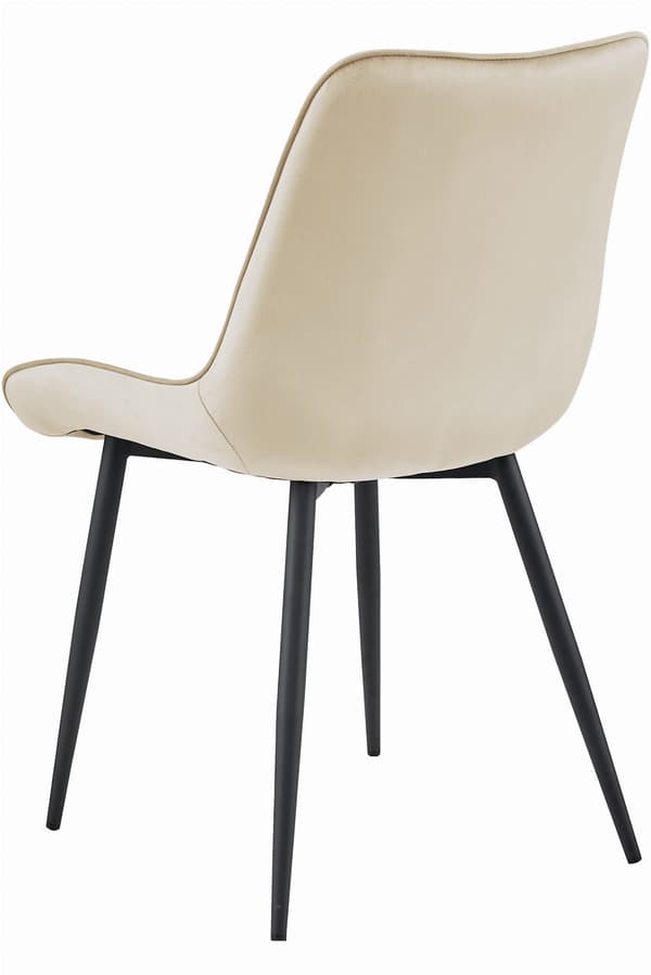 BERA stol - beige velour/sorte ben x 4