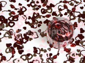 Konfettihjärtan röda silverrosa 14 g.