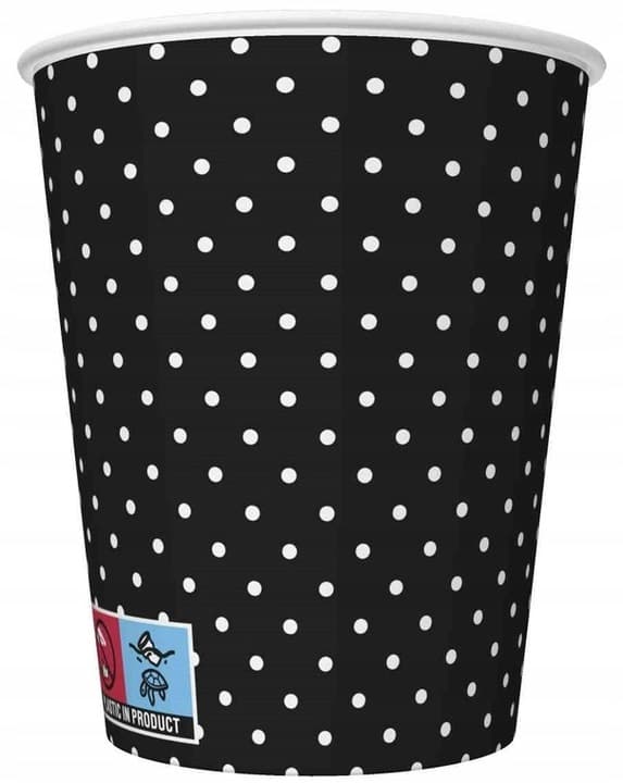 Papkrus med sorte, hvide prikker 250ml 8 stk.