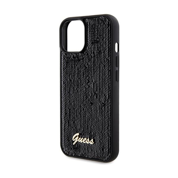 Guess Sequin Script Metal - iPhone 14 cover (sort)