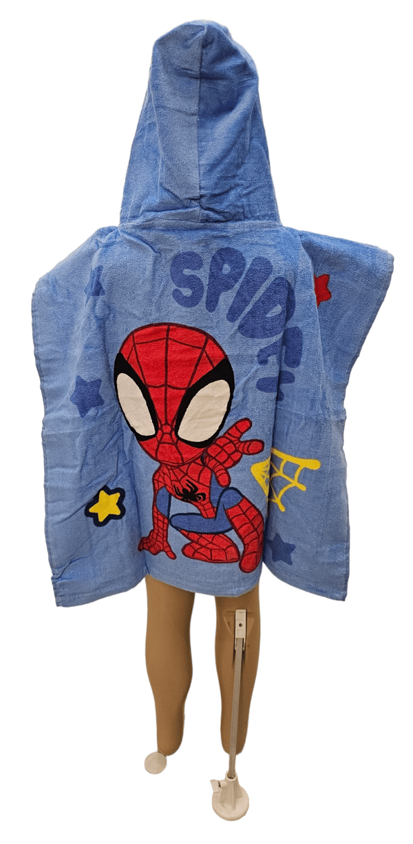 SPIDEY BØRNES HÅNDKLÆDE MED HÆTTE PONCHO BADEBÆK