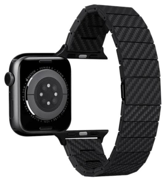 Pasek PITAKA Carbon Fiber Modern til Apple Watch 49/45/44mm Sort-grå