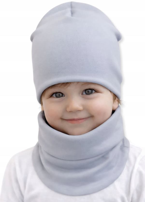 Set MÖSSA + HALSDUK 74-80-86 babyset 40/44 VÅRGRÅ