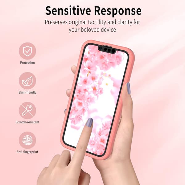 APPLE IPHONE 13 SILIKONE PINK ETUI + 360° SKÆRMBESKYTTELSE