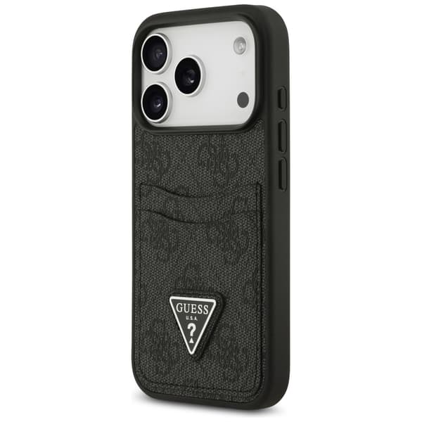 Guess 4G Double Card Triangle cover til iPhone 17 Pro, sort