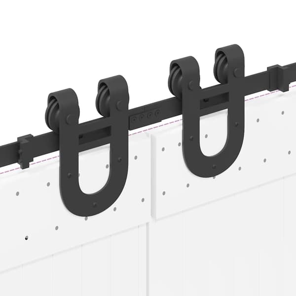 vidaXL Skjutdörrsinstallationssystem, 366 cm, Stål, Svart