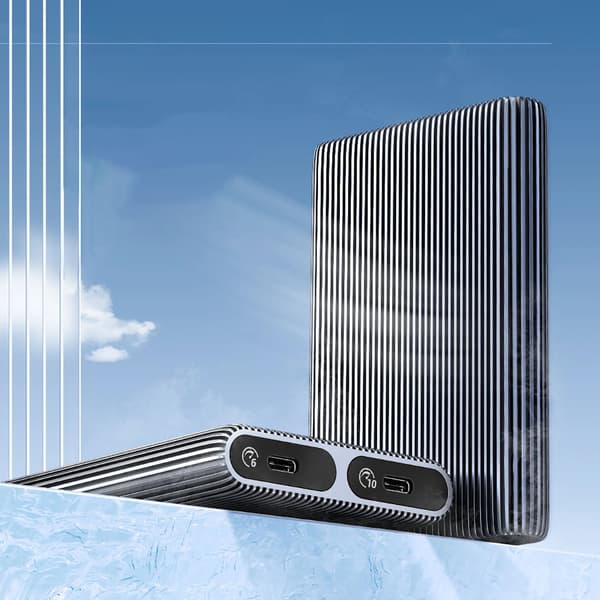 Orico AM2C3-2N Dobbelt diskbås til to M.2 NVME USB-C 3.2 10Gb/s drev - grå