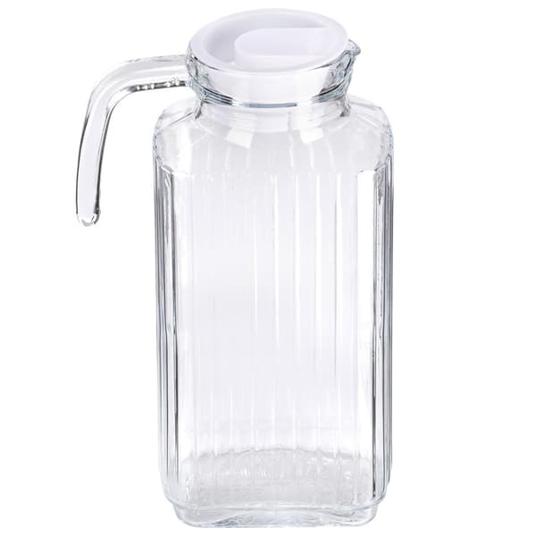 Smal glaskande med låg til køleskab 1,8 l