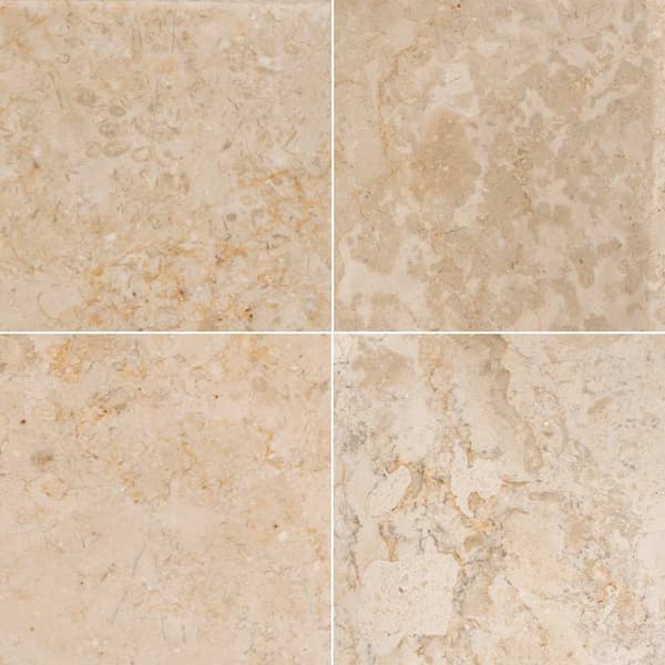 vidaXL Handfat, Creme, 40x40x10 cm, Marmor