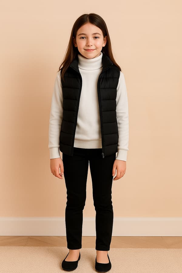 Barn varm polokrage 146 sweatshirt höghalsad blus vit