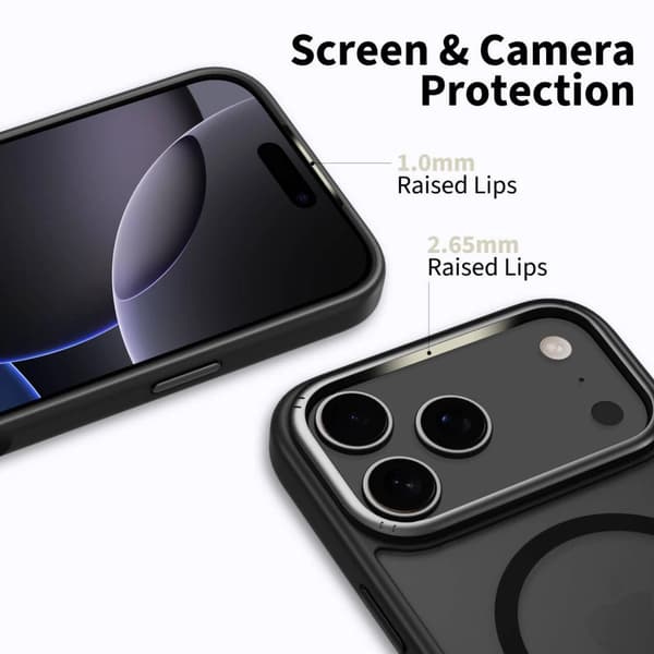 Tech-Protect MagEdge MagSafe-etui til iPhone 17 Pro - Matsort