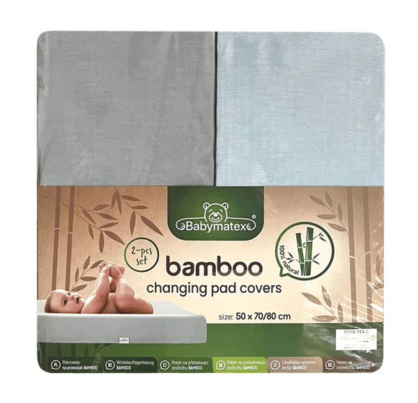 BAMBOO Puslebordsbetræk 2-pak 50x70/80 Lyseblå