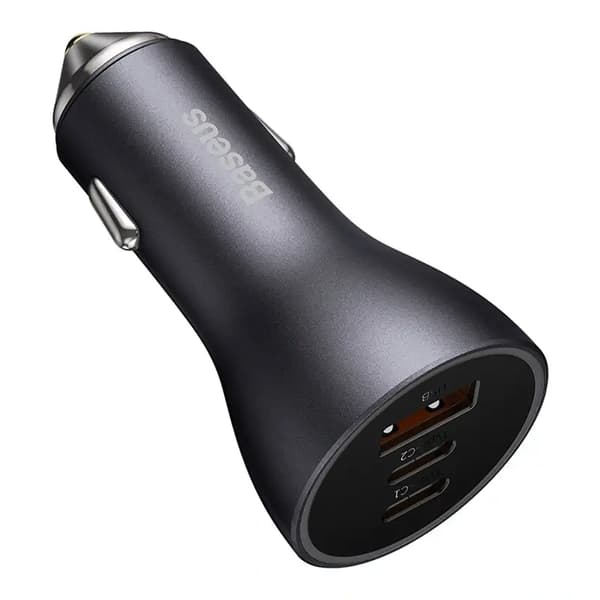 Baseus Golden Contactor Pro billaddare, 2x USB-C, 1x USB, 65W (grå)