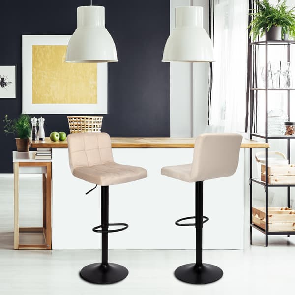 Arako svartbeige sammetsbarstol