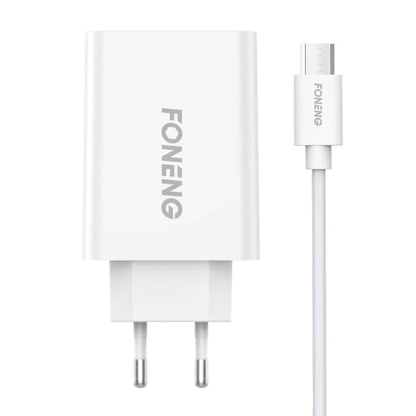 Foneng EU43 10,5W vægoplader, 1x USB + Micro USB-kabel