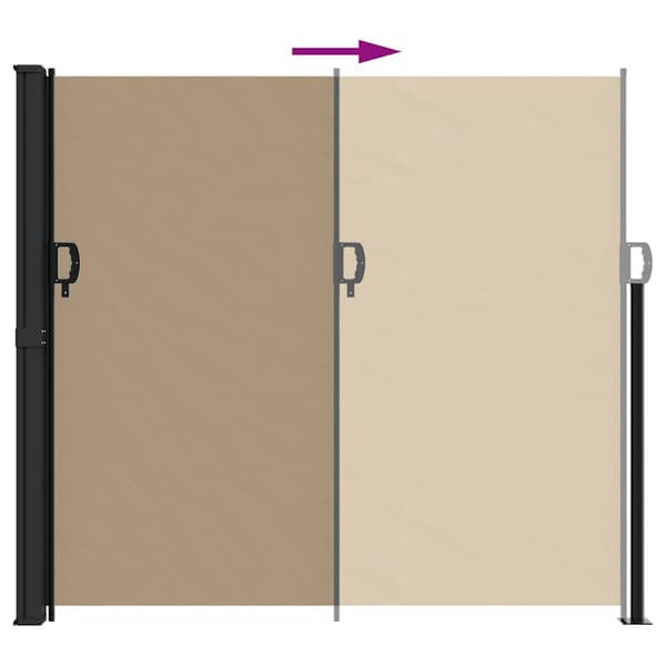 vidaXL Utfällbar sidomarkis, taupe, 180x600 cm