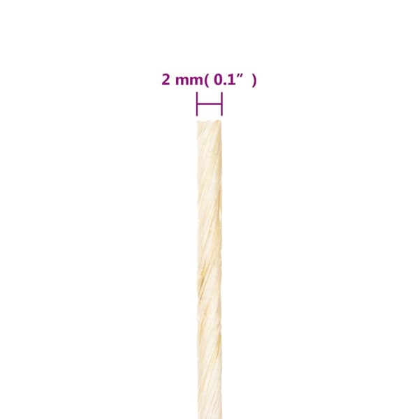 vidaXL-rep, 100 % sisal, 2 mm, 300 m