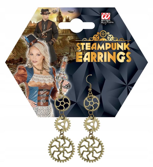 Steampunk tandhjul dingleøreringe karneval cosplay bold 2 stk.