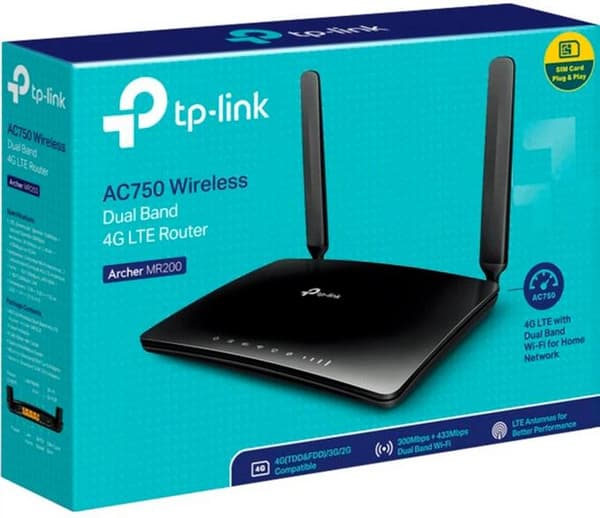 TP-LINK Archer MR200 LTE AC750 V8 Musta