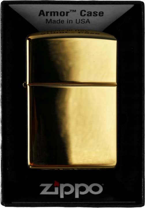 Zippo Lighter Sæt HØJPOLERET MESSING ARMOR HEAVY Gave nr. 2