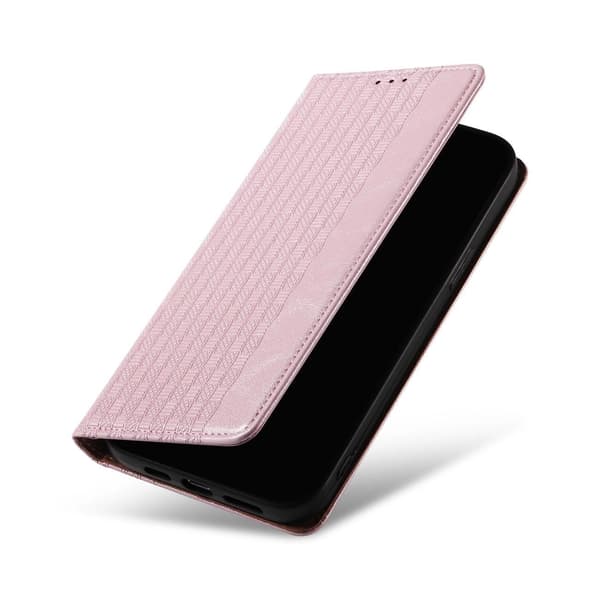 Magnetremskal iPhone 14 Plus Flip-skal Plånbok Mini Snodd Stativ Rosa