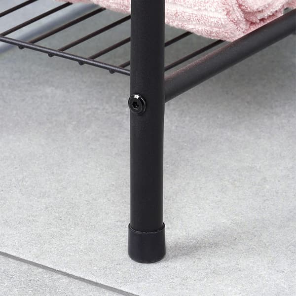 stående metal håndklædeholder sort