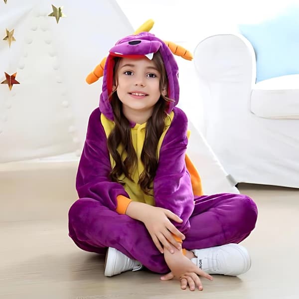 Kigurumi-pyjamas Spyro-kostym för barn 105-115 cm