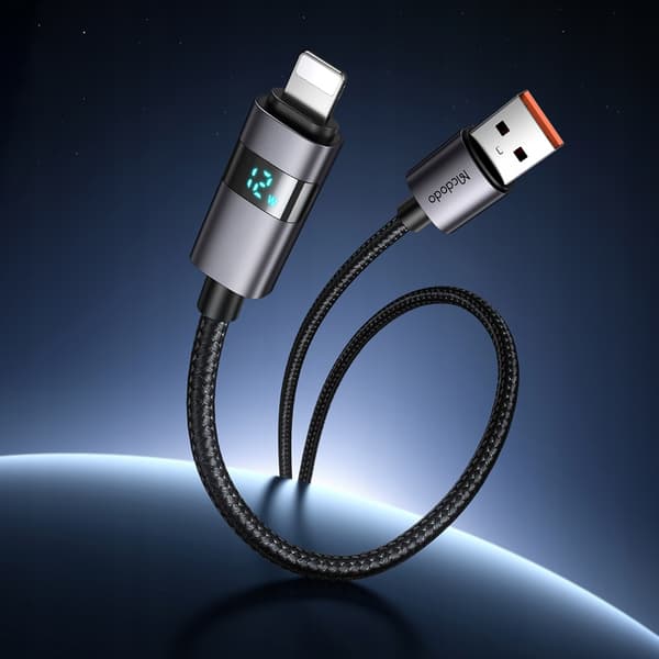 MCDODO KABEL MED DISPLAY USB LIGHTNING 36W 1M TIL IPHONE X 11 12 13 14