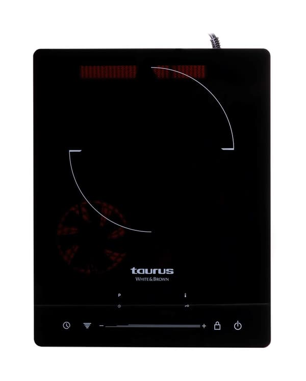 Taurus Darkfire induktionshäll, 2000 W, 2 kokzoner, svart