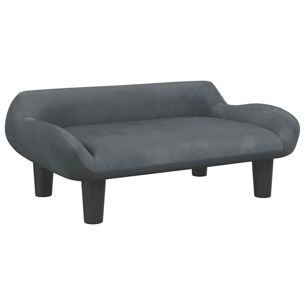 vidaXL Hundbädd, Mörkgrå, 70x40x24 cm, Sammet