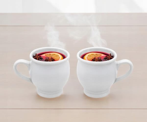 Stengodsmugg 250 ml för glögg, perfekt som present, VIT