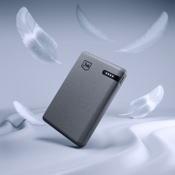 Lisävarusteet - 3mk Taskuvirtalähde 5 000 mAh 12 W USB 1C - Harmaa