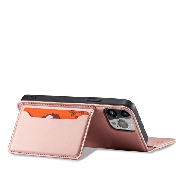 Magnet Kortcover iPhone 14 Pro Flip Pung Lyserød