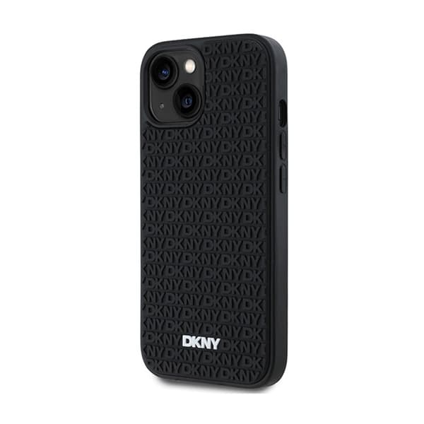 DKNY 3D Rubber Repeat Pattern - iPhone 15 Plus-skal (svart)