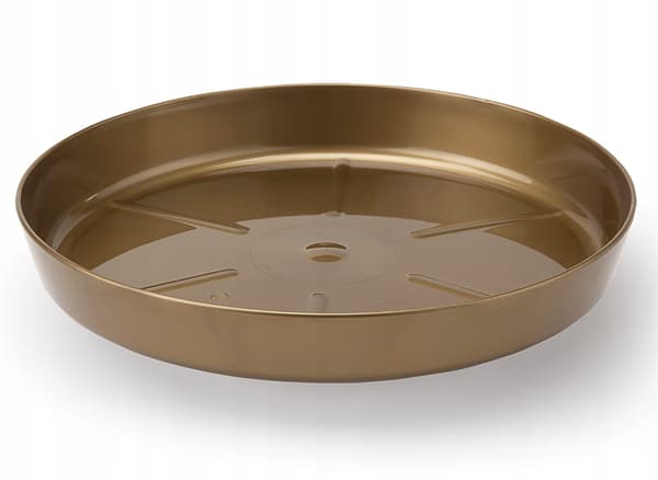 Guldmetallisk urtepotteunderkop 16,9x2,4 cm Plast