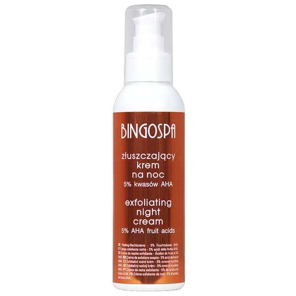 BINGOSPA Exfolierande nattkräm med 5 % AHA-syror