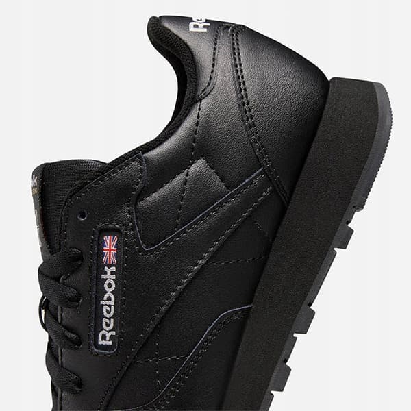Reebok sorte ungdomslædersko logo 36.5 3J6G3* BAGGRUNDE