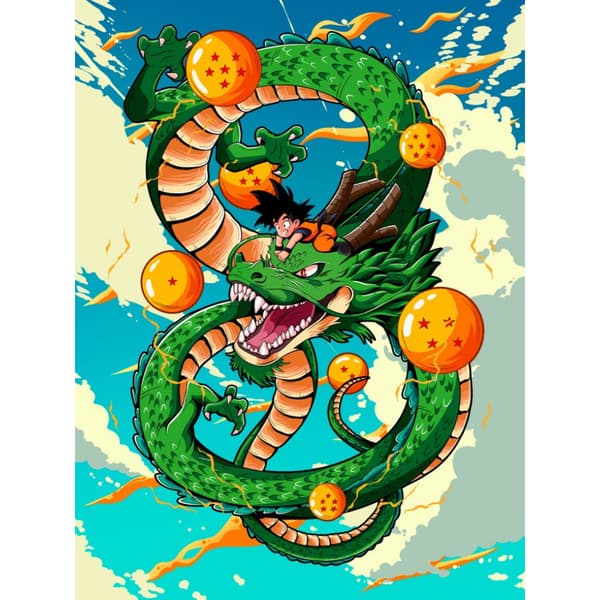 MALING EFTER TAL MED RAMME Dragon Ball-malerier 40x50 cm