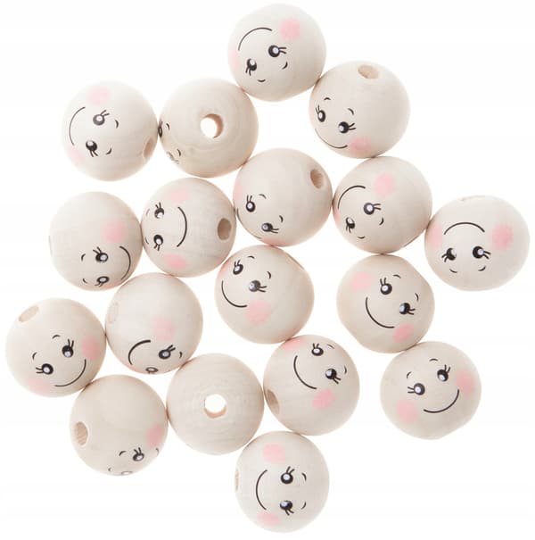 Træperlekugler SMILE FACES Drømmefanger 2cm 40g