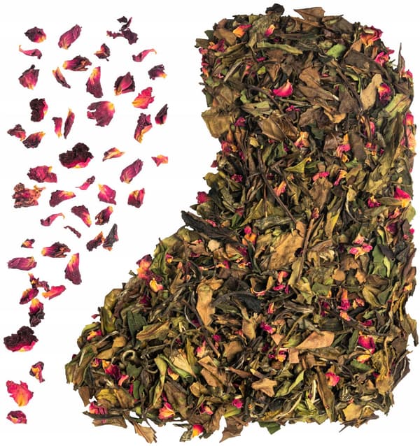 Vit te Pai Mu Tan + rosenblad Läcker! 50g