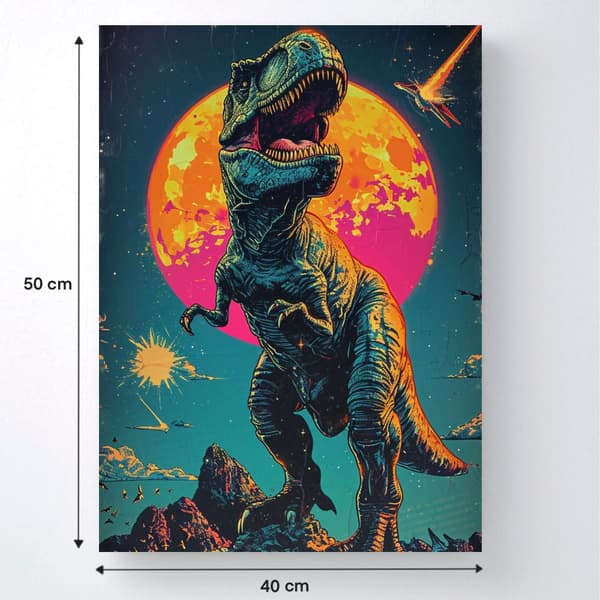 MALING EFTER TAL MED RAMME Billeder til maleri - T-Rex-æraen 40x50 cm