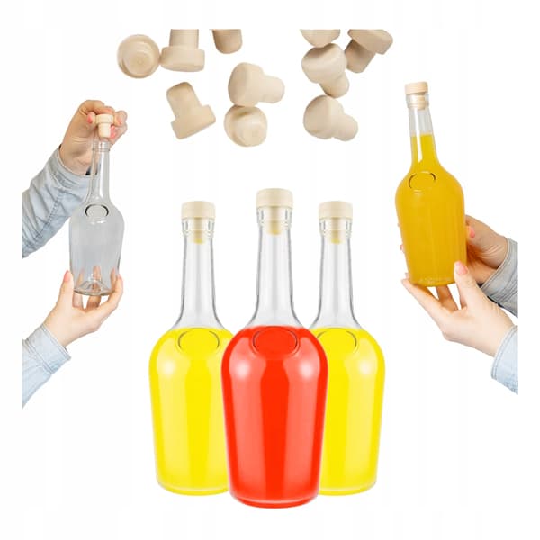 Gloria-flaska 0,5l + kork Likörflaskor Hembränt Juice Vin Gåva